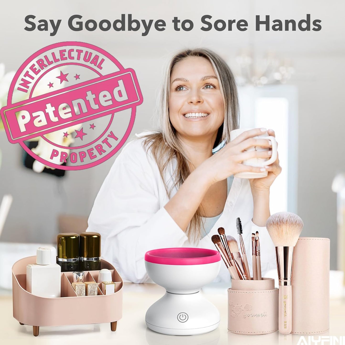 Professional Electric Makeup Brush Cleaner - Effortless Cleaning Solution for Kabuki, Foundation, and Face Makeup Brushes - Perfect Gift for Women & Stocking Stuffers