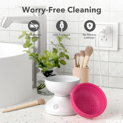 Professional Electric Makeup Brush Cleaner - Effortless Cleaning Solution for Kabuki, Foundation, and Face Makeup Brushes - Perfect Gift for Women & Stocking Stuffers